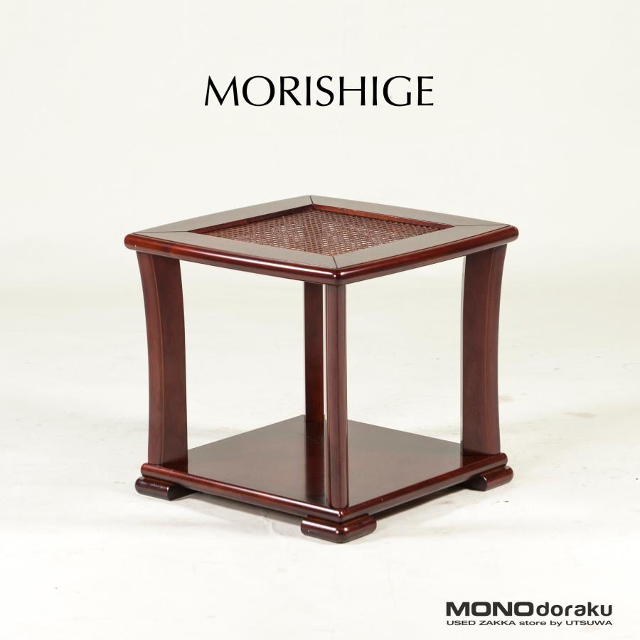 MORISHIGE/モリシゲ 漆塗り サイドテーブル 樺材 ラタン張り MORISHIGE/モリシゲ 漆塗り サイドテーブル 樺材 ラタン張り