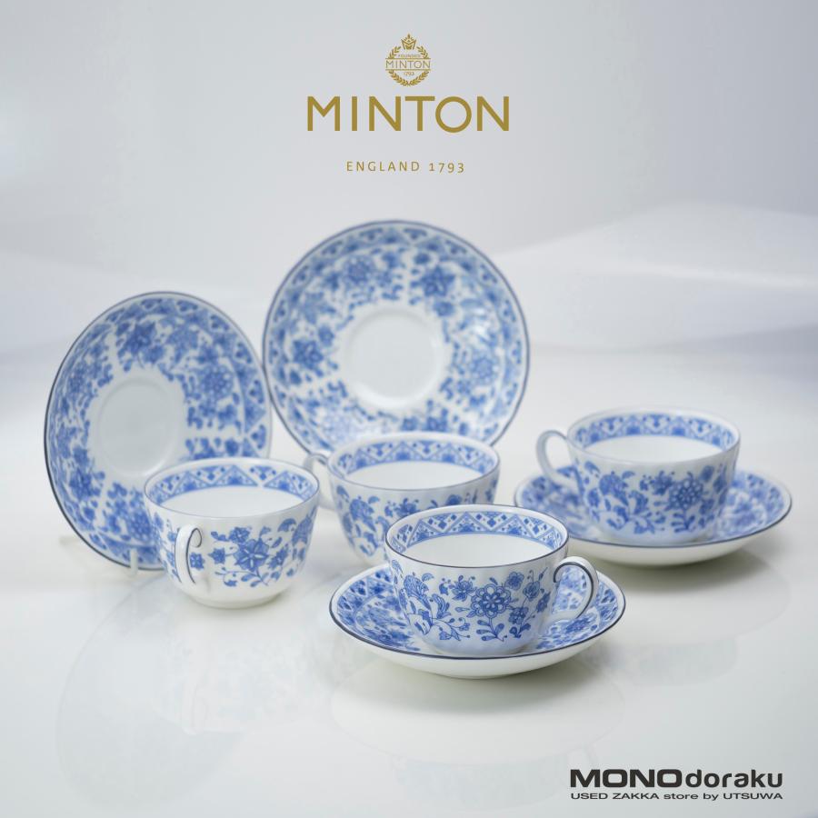 【美品】ミントン シャリマー カップ＆ソーサー➕プレート 10点セット 英国製 美品】ミントン シャリマー カップ＆ソーサー➕プレート 10点