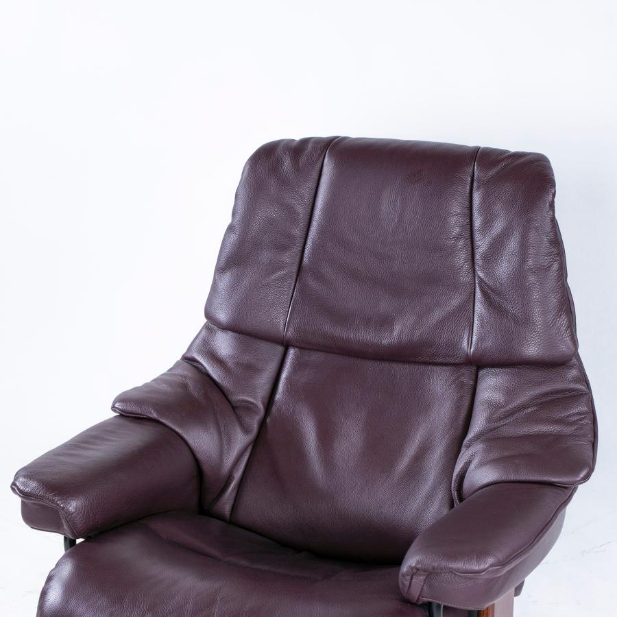 エコーネス リクライニングチェア＆オットマン Ekornes Stressless ストレスレスチェア Reno Mサイズ ボルドー ハイバック 本革｜monodoraku｜11