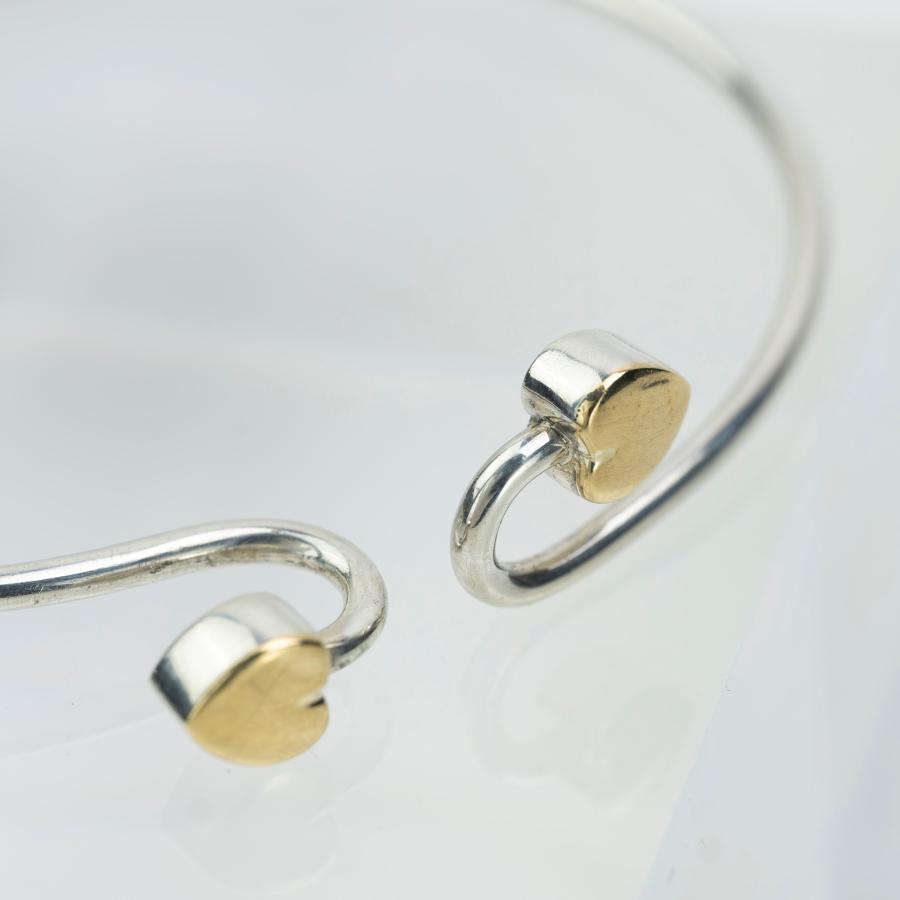 TIFFANY&CO ティファニー ダブル　ハート　k18 925 バングル TIFFANY&Co.（ティファニー） ダブルハート バングル ブレスレット