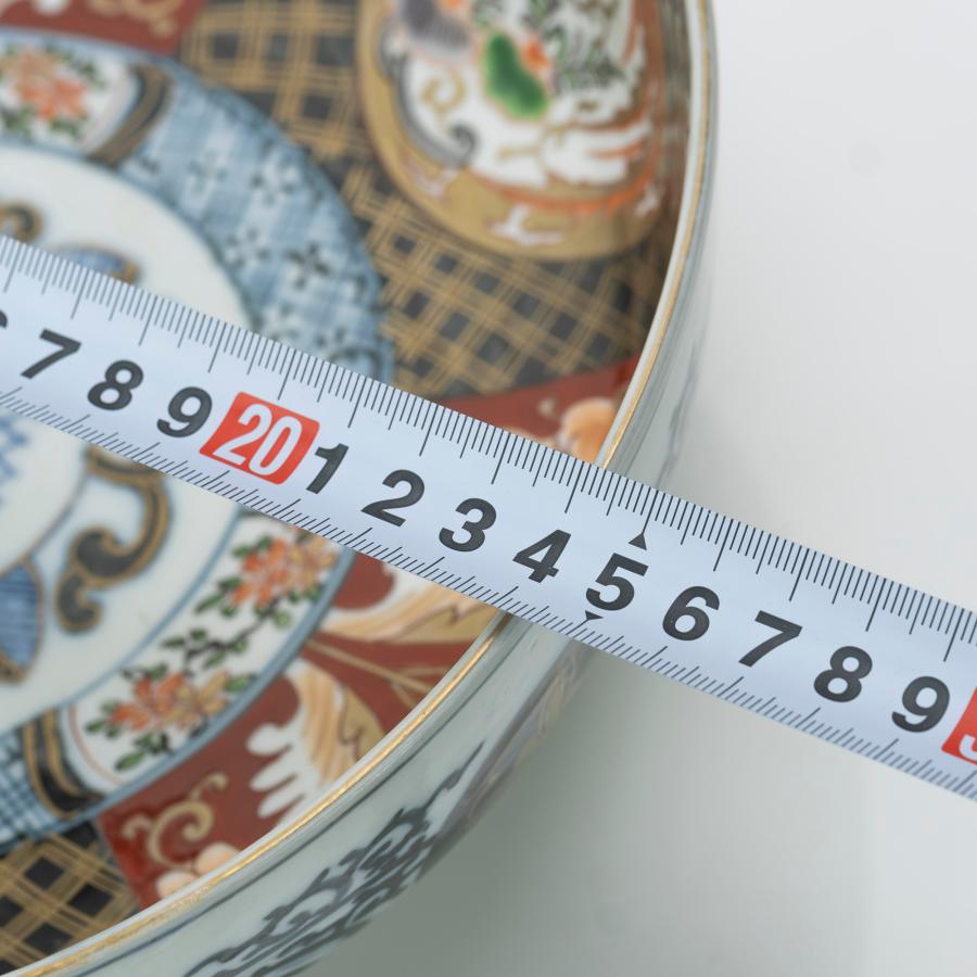 古伊万里 赤絵 金彩 染錦 柘榴図 大鉢 盛鉢 25cmサイズ 明治期 骨董
