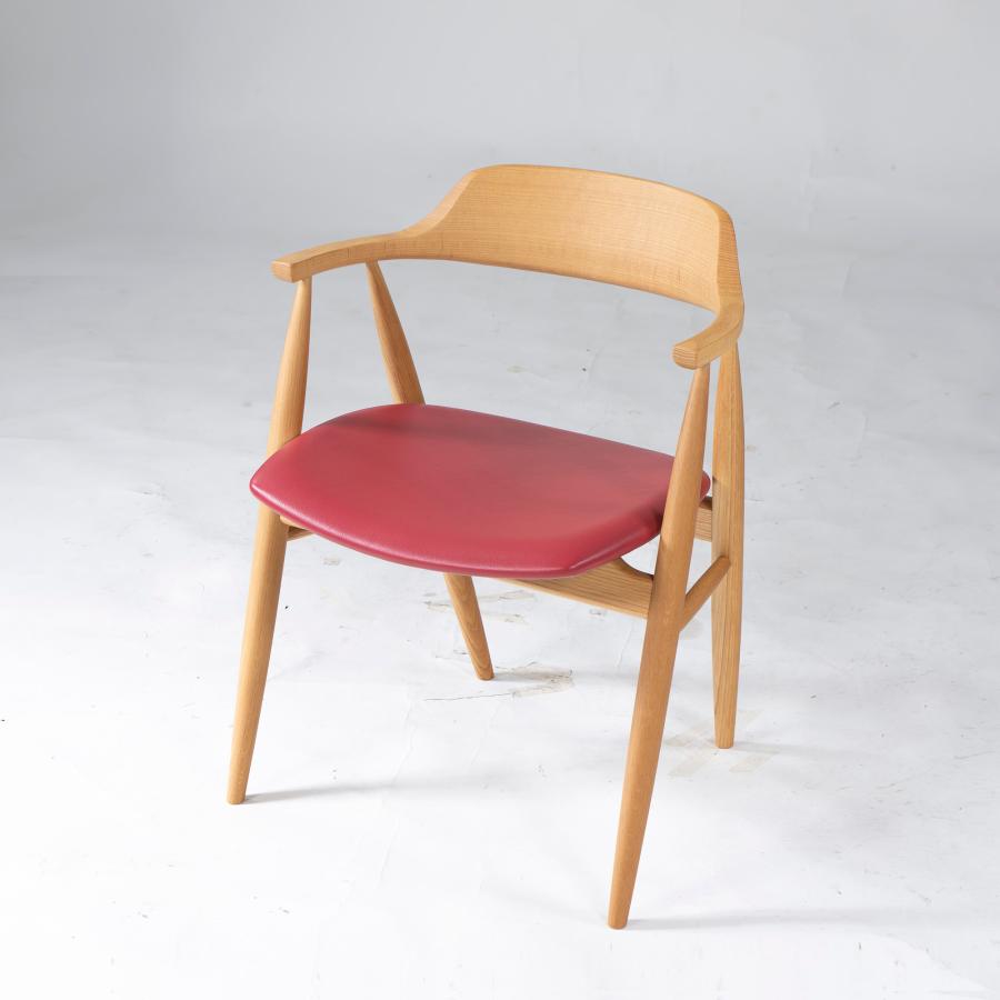 柏木工 ダイニングチェア EDC81 ハーフアームチェア オーク材 PUレザー