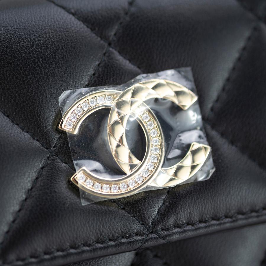 マトラッセ シャネル CHANEL ラムスキン 三つ折り財布 ココマーク