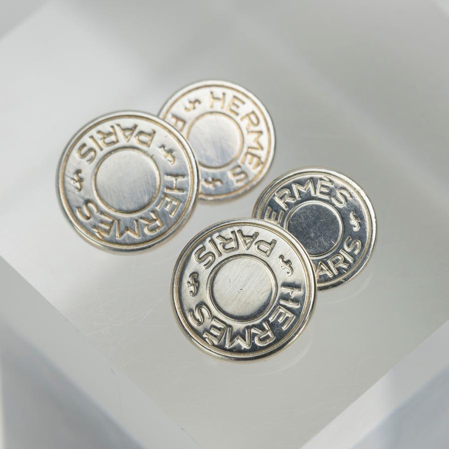 HERMES エルメス セリエ カフスボタン シルバー エルメス HERMES セリエ カフリンクス カフス メタル シルバー メンズ