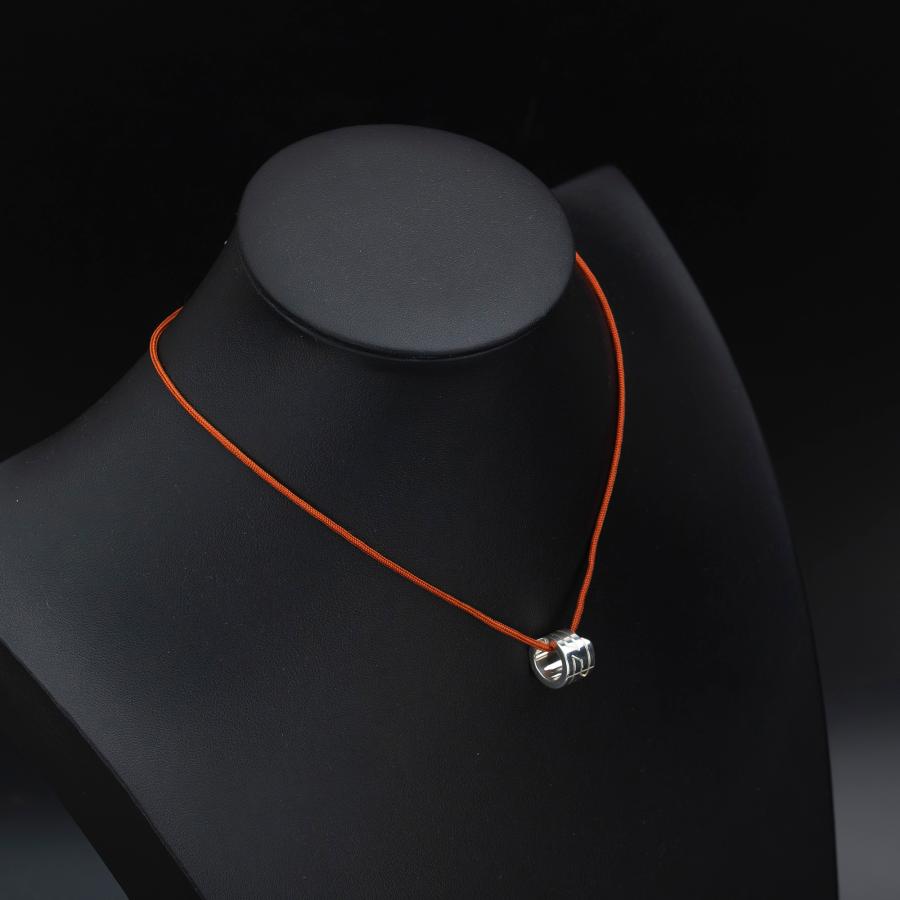 HERMES エルメス　イタリーク　ネックレス　シルバー925 紐　トグル金具 HERMES（エルメス） ネックレス イタリーク Hモチーフ シルバー925