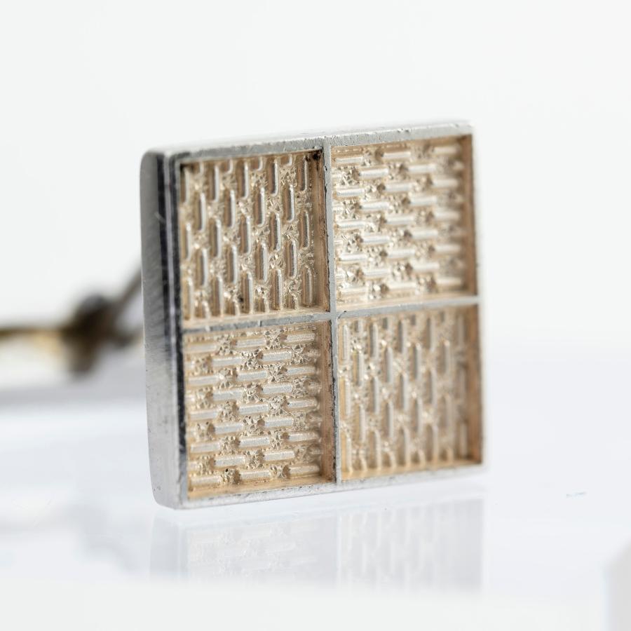 LOUIS VUITTON（ルイ・ヴィトン） カフス ダミエ調 4ブロック シルバー