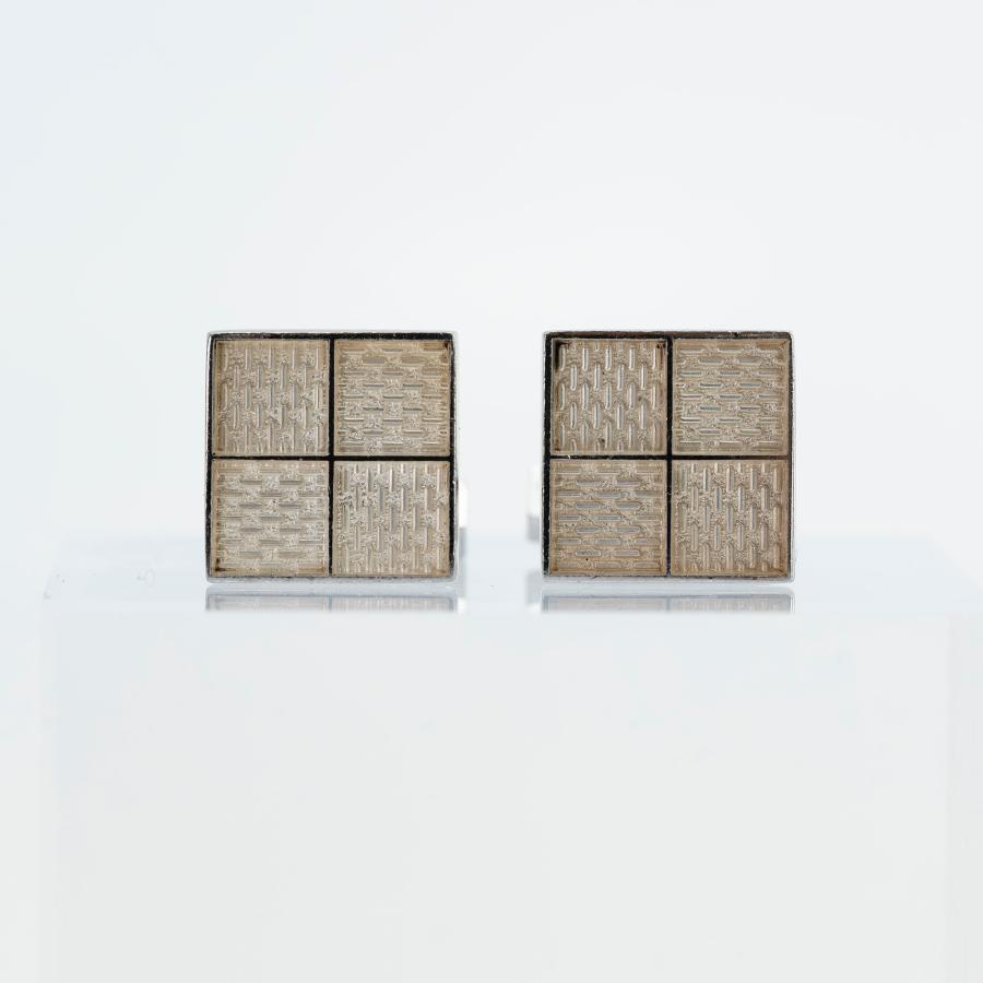 LOUIS VUITTON（ルイ・ヴィトン） カフス ダミエ調 4ブロック シルバー