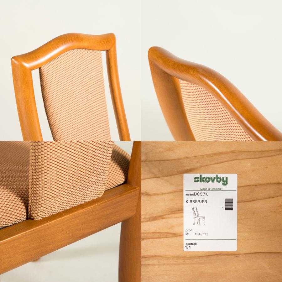ダイニングチェア 北欧 デンマーク Skovby スコービー ダイニングチェア 2脚セット(2) チェリー材 ヴィンテージ クラシックモダン ラグジュアリー アンティーク調 ダイニングチェア 北欧 デンマーク Skovby スコービー 2脚セット(1