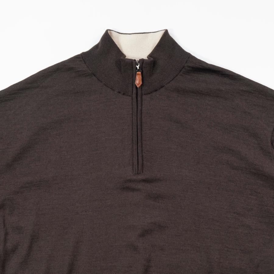アクアスキュータム Aquascutum ジップポロ シルク混 ニット セーター日本製 ポロシャツ メンズファッション メンズトップス メンズポロ ロンT Aquascutum（アクアスキュータム） ジップポロ シルク混 ニット