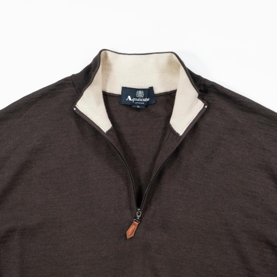 Aquascutum（アクアスキュータム） ジップポロ シルク混 ニット