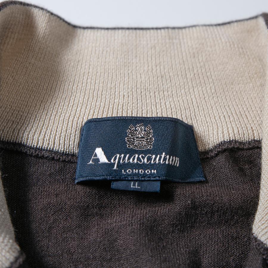 Aquascutum（アクアスキュータム） ジップポロ シルク混 ニット