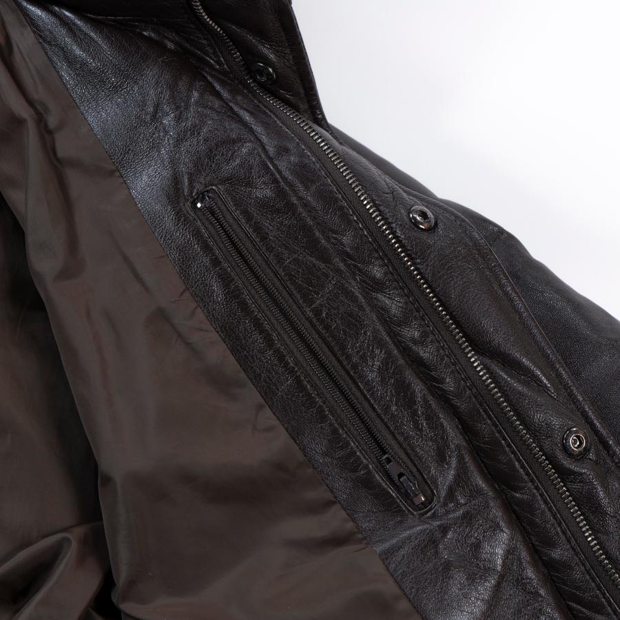 PS Paul Smith / ダウンジャケット/L/羊革/BLK/無地// PS Paul Smith ポールスミス レザーダウンジャケット 羊革 本革 シープ