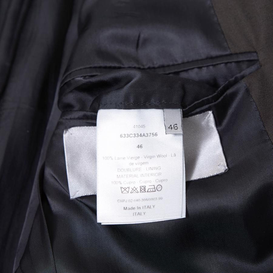 Dior HOMME ディオール チェスターコート ダークブラウン ウール 光沢