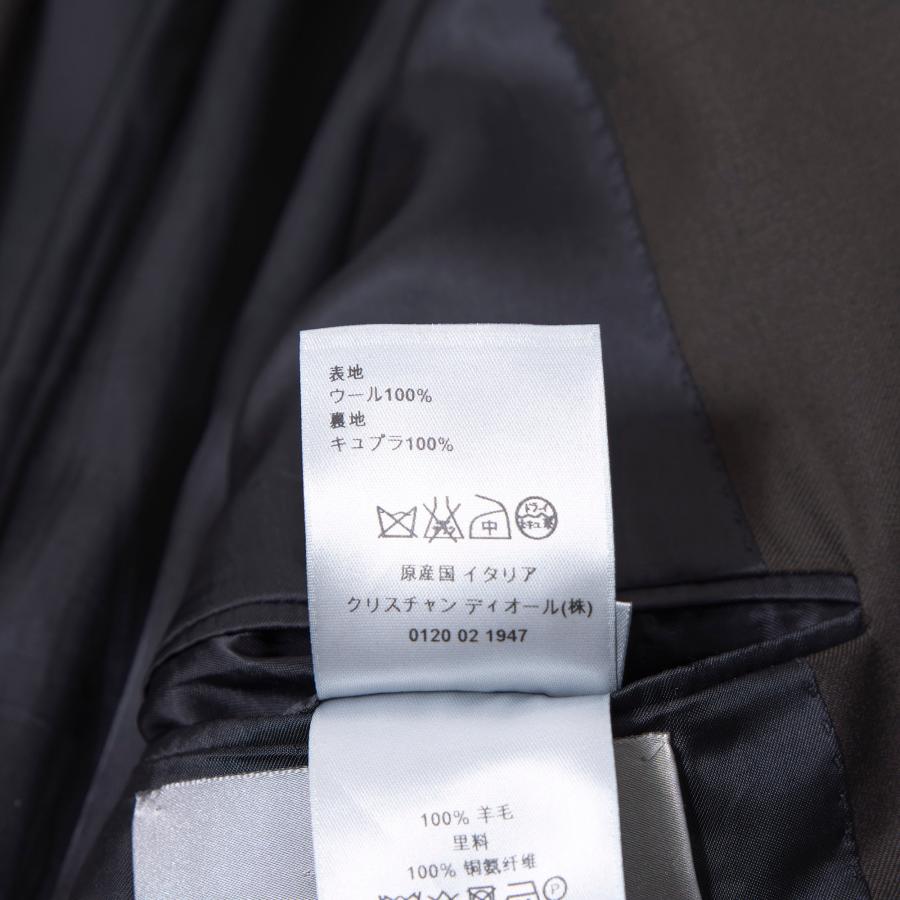 Dior HOMME ディオール チェスターコート ダークブラウン ウール 光沢