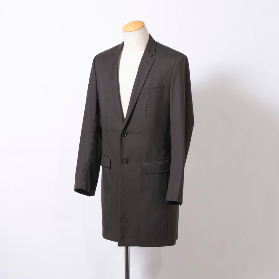 Dior　チェスターコート　サイズ46 Dior HOMME ディオール チェスターコート ダークブラウン ウール 光沢