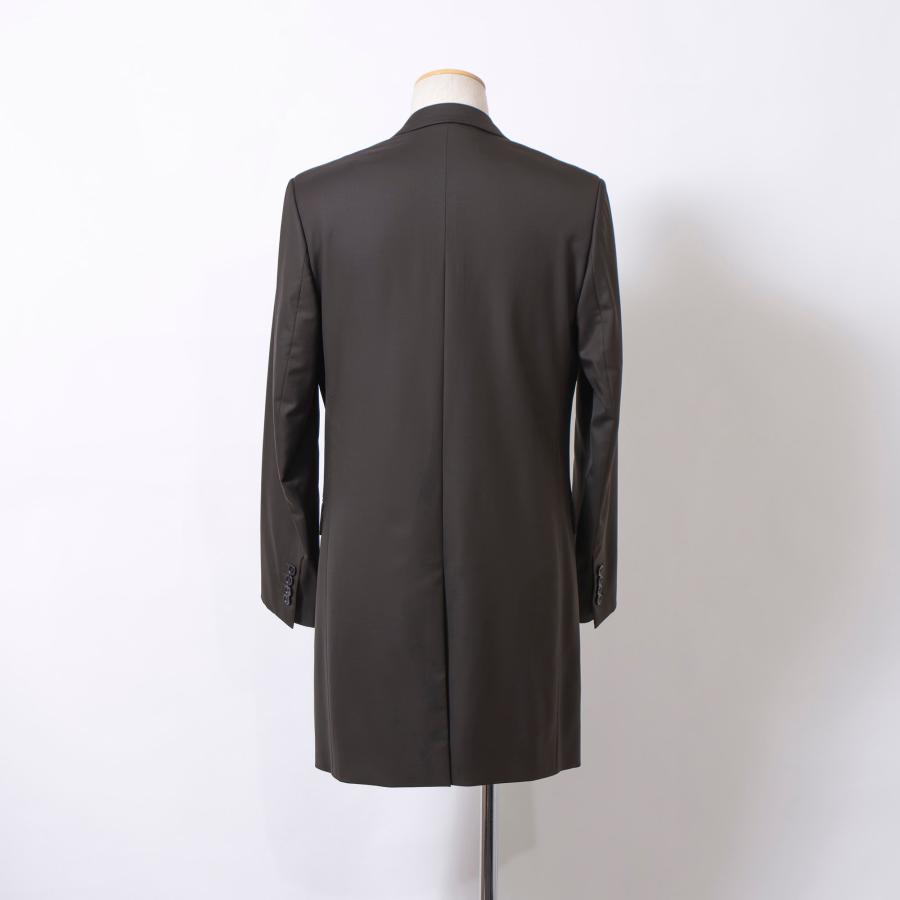 Dior HOMME ディオール チェスターコート ダークブラウン ウール 光沢