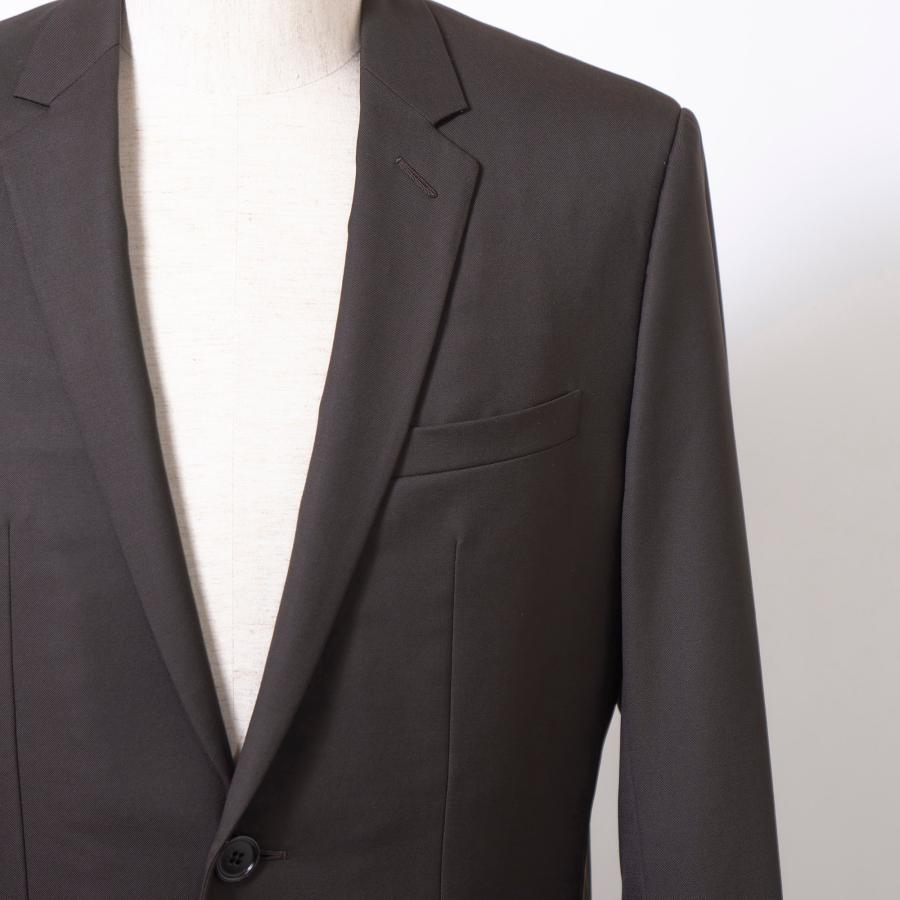 Dior HOMME ディオール チェスターコート ダークブラウン ウール 光沢