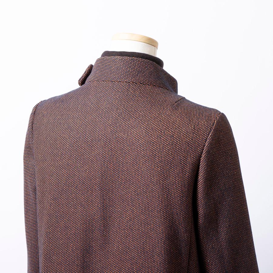 アーペーセー A.P.C. ロングコート スタンドカラー ブラウン系 S レディース フランス製 アウター コート ミニマル ヘリンボーン チェック_5