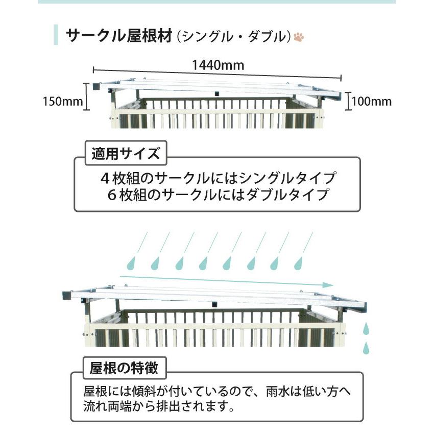 ケージ ペットサークル 屋根付き アルミ製 シルバー H90×W240cm 6枚組