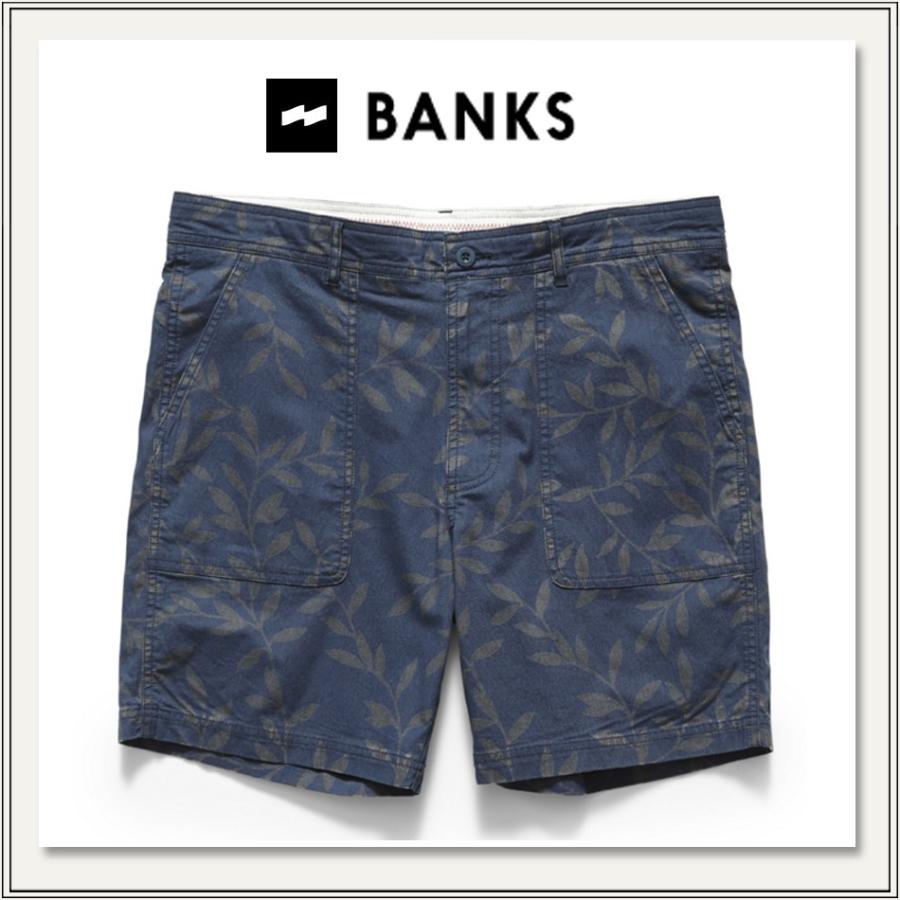 BANKS(バンクス) TRIBE WALKSHORT(総柄ウォークショーツ)[ショートパンツ/短パン][街履きズボン][ネイビー/デニム][メンズ/男性用]