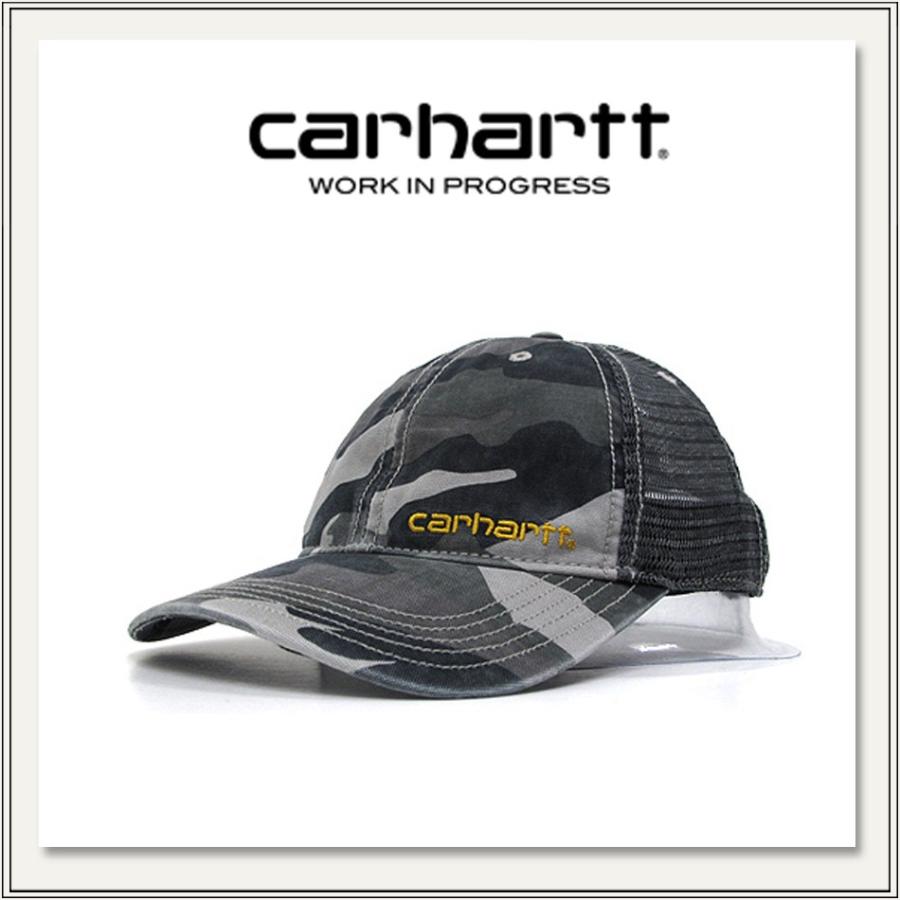 CARHARTT(カーハート)BRANDT CAP(メッシュキャップ)GREY CAMO(グレーカモ/迷彩)[ウォッシュ加工/コットン/メッシュ][スナップバック/調整可能][メンズ/男性用]｜monofactory