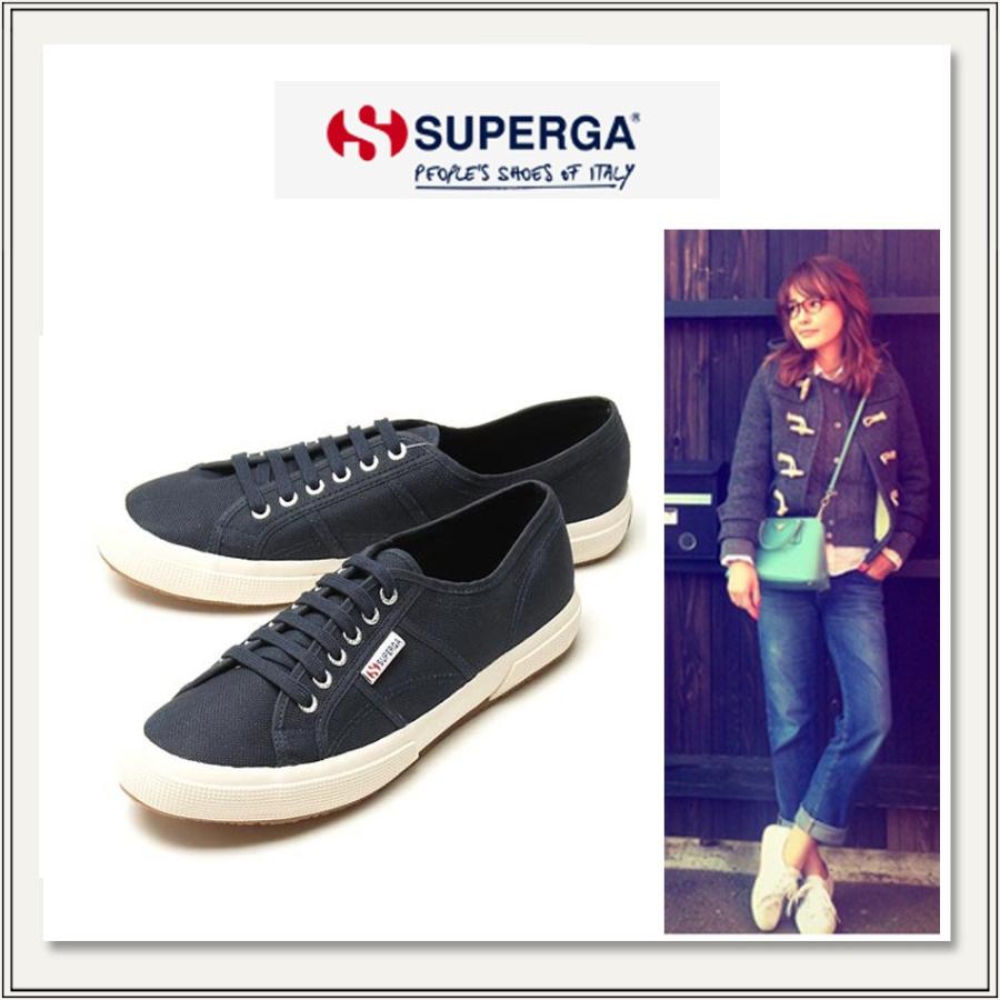 SUPERGA Navy Blue キャンバス 2750 スニーカー Le Superga Girl 2750-MACRAMEJ Sneaker BLUE NAVY