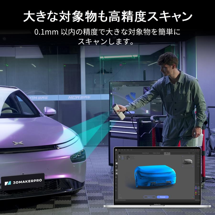 3Dスキャナー 3DMakerProシリーズ『Lynx』高速なスキャン モバイル