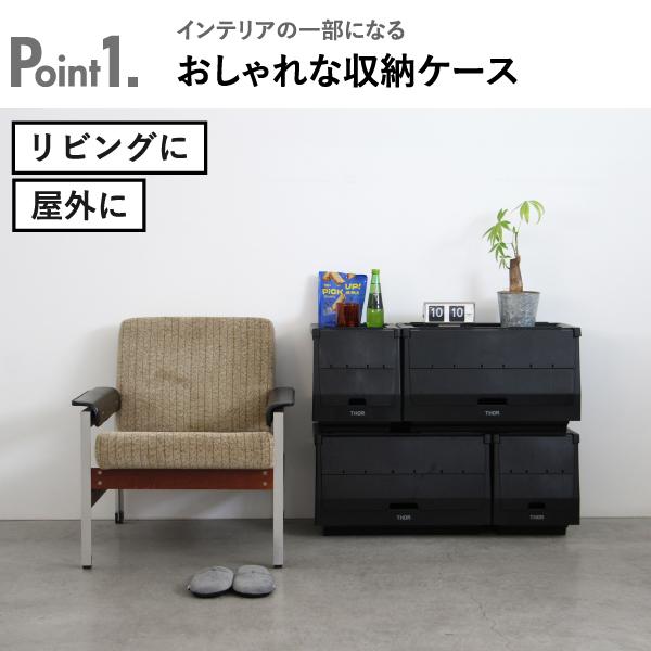 衣装ケース・衣類収納ケース THOR Stacking Shelf Container 50L set THOR 収納ボックス 収納ケース おしゃれ 収納棚 衣装ケース