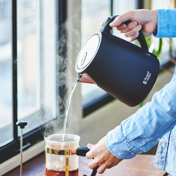 電気ケトル HOBBS（ラッセルホブス） RUSSELL 1.0L新品未使用 ブラック電気ケトル Hobbs Russell おしゃれ 1L 電気ポット キッチン家電
