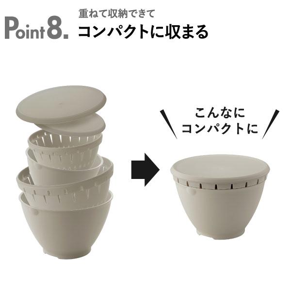 RISU（リス） ボールザルセット 耐熱ボウル 米とぎボウル ザルボウル