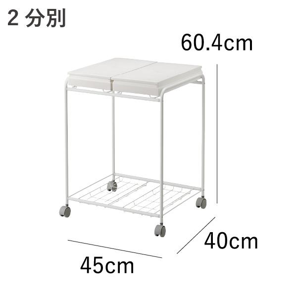 ごみ箱 分別 45L 45リットル キッチン スリム 縦型 ふた付き ダストボックス ペットボトル プラ 缶 袋いっぱい RISU 2分別フレームダストワゴン フタ付き