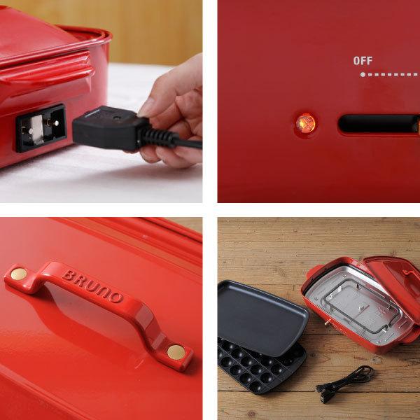 BRUNO ホットプレート グランデサイズ 本体＆3種深鍋セット 　RED Amazon | BRUNO ホットプレート グランデサイズ (3種深鍋セット
