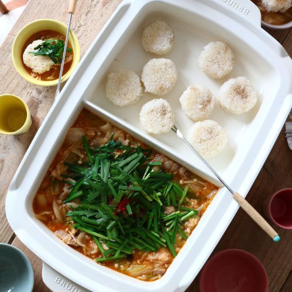 BRUNO グランデサイズ 仕切り鍋＆たこ焼きプレートセット BRUNO 特典付［ ホットプレートグランデ 仕切り鍋セット
