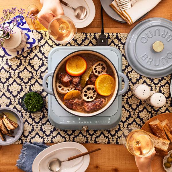 BRUNO（ブルーノ） ホーロー鍋 ih対応 おしゃれ 直火 3〜4人用 両手鍋