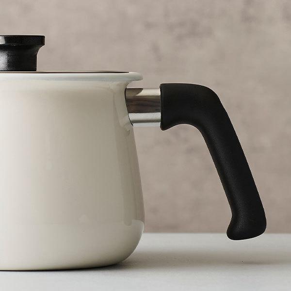 ホーロー鍋 16cm レトロ 片手鍋 揚げ物 おしゃれ 深型 北欧 キッチン雑貨 白 赤 鍋 和平フレイズ rinto IH対応 ホーローマルチポット