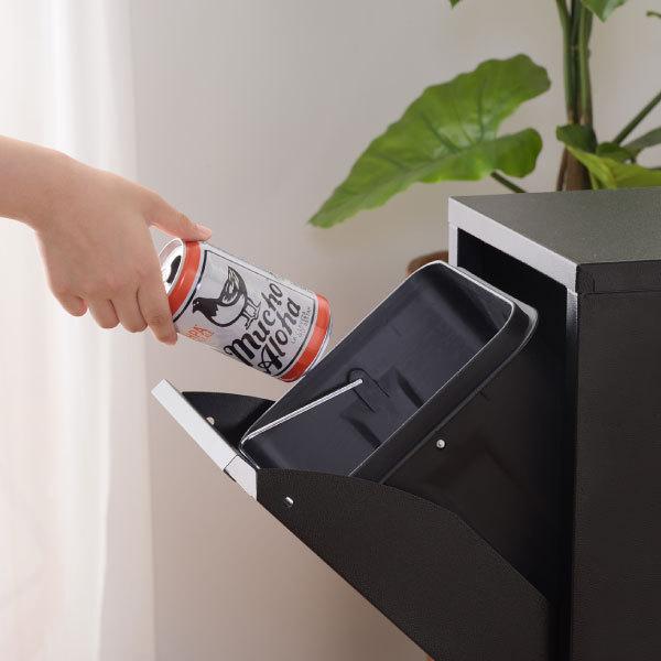 tower ブラック ごみ箱 キャスター付き tower ◎☆ 山崎実業 目隠し分別ダストワゴン タワー 45L 2分別