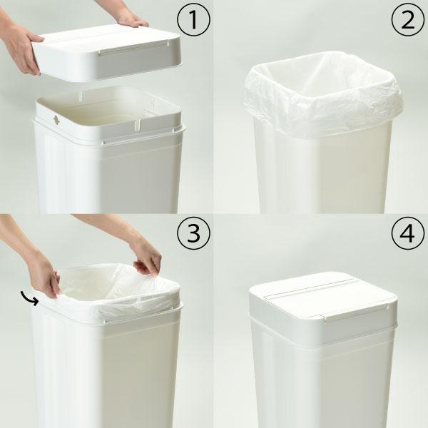 ゴミ箱 45リットル おしゃれ 分別 ごみ箱 スリム 45L キッチン 生ゴミ リビング 臭わない 袋が見えない ライクイット Seals シールズ45 密閉ダストボックス_18