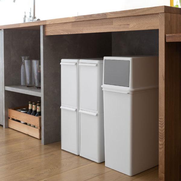 Like-it ゴミ箱 おしゃれ フタ付き 分別 縦型 2段 キッチン 袋が