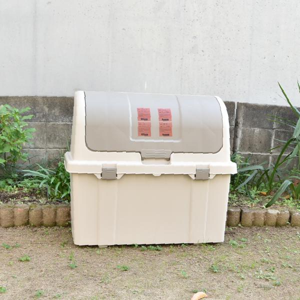 屋外収納ボックス ゴミ箱 大容量 大型 おしゃれ ダストボックス 分別 スリム 蓋付き 分別ゴミ箱 ゴミ箱 収納 屋外大型収納コンテナ 仕切り付き ベージュ 220L_14