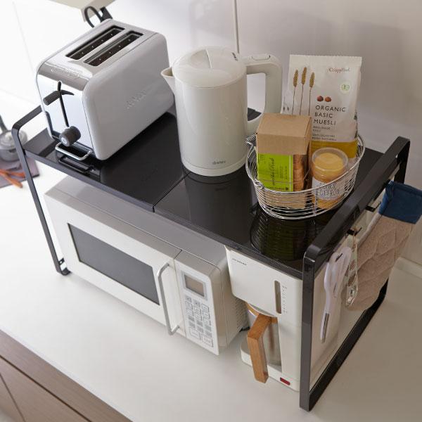 tower レンジ上ラック おしゃれ 伸縮タイプ キッチンラック 収納棚