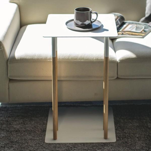 山崎実業 差し込みサイドテーブル プレーン PLAIN おしゃれ 北欧 白 黒