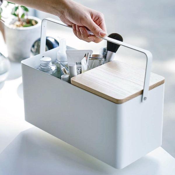 メイク収納ボックス 鏡付き 大容量 おしゃれ 持ち運び コスメボックス 化粧品入れ 収納ボックス 北欧 白 黒 山崎実業 メイクボックス タワー tower