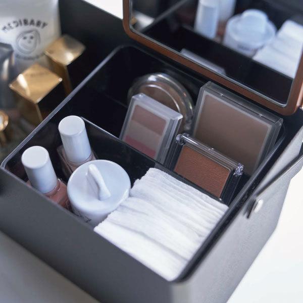 メイク収納ボックス 鏡付き 大容量 おしゃれ 持ち運び コスメボックス 化粧品入れ 収納ボックス 北欧 白 黒 山崎実業 メイクボックス タワー tower