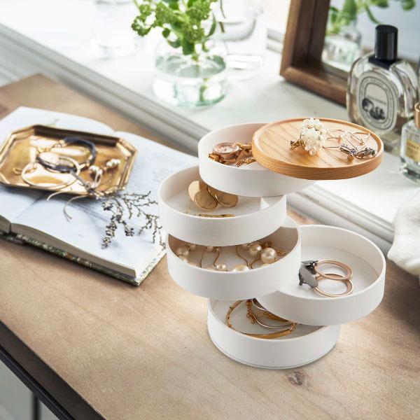 tosca（山崎実業） アクセサリートレイ 小物収納ケース 天然木製