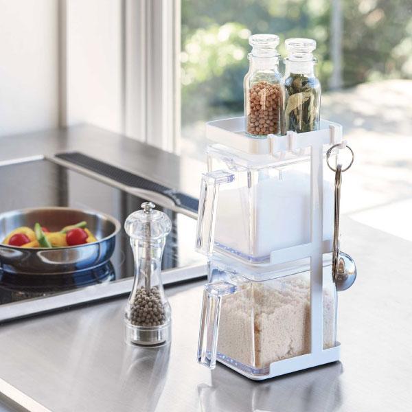 tower 調味料入れ おしゃれ 使いやすい 塩 砂糖 縦型 スリム キッチン