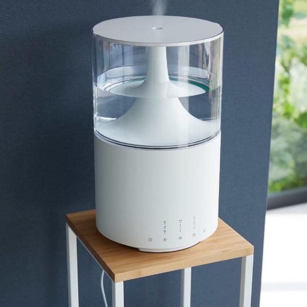 卓上型加湿器 ホワイト スリムデザイン 加湿器 超音波式 卓上加湿器 おしゃれ 湿度センサー 20時間連続