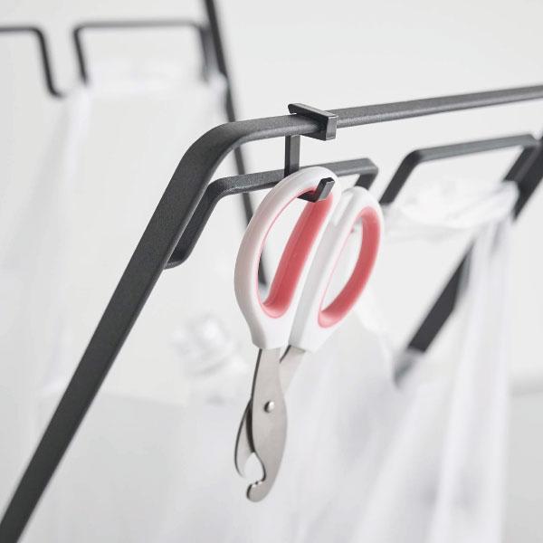 ゴミ箱 おしゃれ 30リットル 分別 折り畳み フレーム タワーシリーズ 公式 ダストボックス 山崎実業 レジ袋2連＆30Lゴミ袋スタンド タワー tower | tower | 18