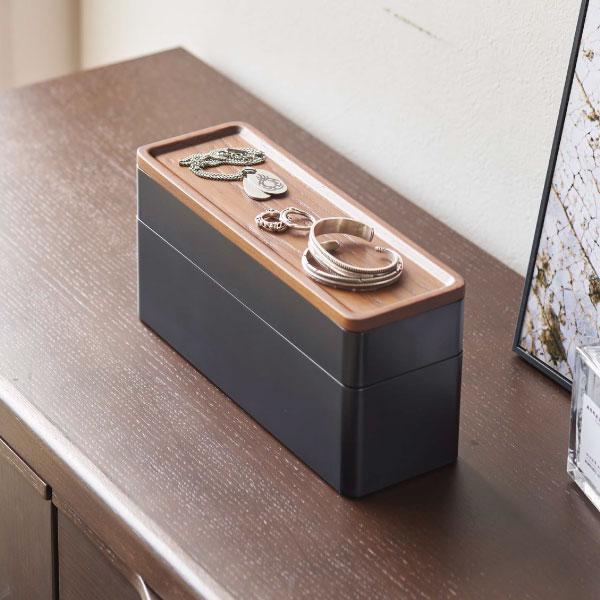 tower アクセサリーケース 2段 おしゃれ 天然木製 収納ボックス 可愛い