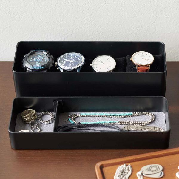 tower アクセサリーケース 2段 おしゃれ 天然木製 収納ボックス 可愛い