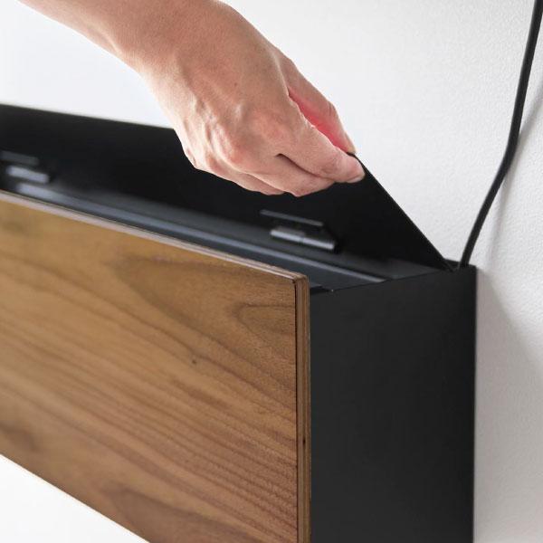 テレビ周り収納 ルーター収納 ケーブルボックス おしゃれ コンセント コード 隠し モデム 配線 木製 山崎実業 壁付けテレビ周辺機器収納ボックス タワー tower_19